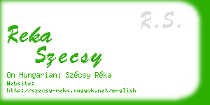 reka szecsy business card